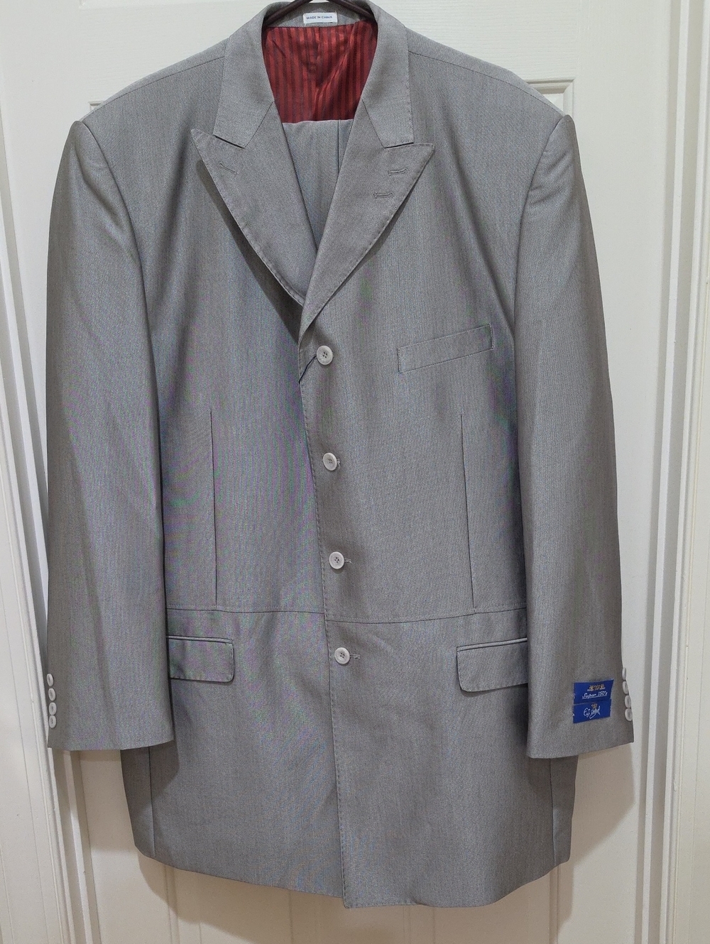 E.J. Samuel Gray 3-Piece Classic Suit – Big & Tall 53L Jacket / 42W - Cuff Pants